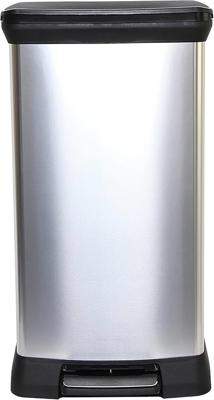 CURVER Metal Effect 70% Recycled Kitchen Pedal Touch Deco Bin 50 Litres - Silver : Amazon.co.uk: Garden