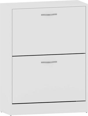 Vida Designs Shoe Cabinet, Wooden Shoe Storage Unit with 2 Pull-Down Drawers, Multifunctional Dust-Proof Space-Saving Slim Cupboard for Hallway or Ent