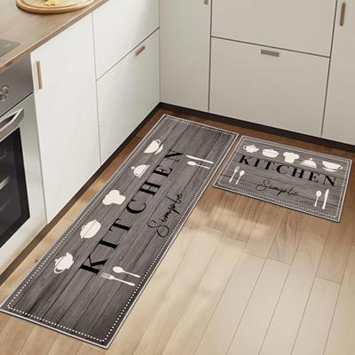 HSGLGNA Kitchen Rugs Runner Set of 2 Anti Fatigue Kitchen Floor Mat for Home Decoration Office Waterproof Non Slip Kitchen Rug Set Comfort Standing Ma