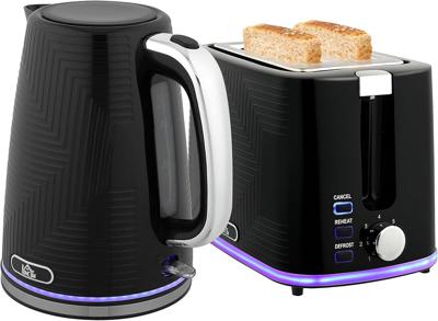 HOMCOM Kettle and Toaster Set, 1.7L 3000W Rapid Boil Jug Kettle with Otter Thermostat, Limescale Filter, 2 Slice Toaster with 7 Browning Controls, Cru