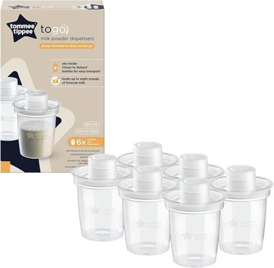 Tommee Tippee Milk Powder Dispensers, 6 Pack of Formula Powder Dispensers, Holds up to 8 Scoops of Formula, Travel Friendly and Space Saving : Amazon.