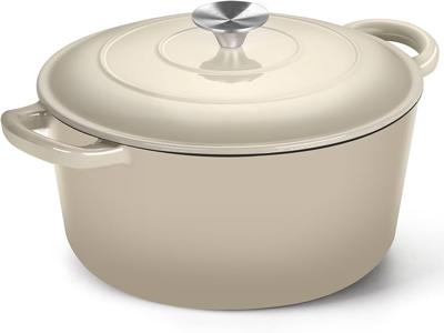 Amazon.com: P&P CHEF 6QT Enameled Dutch Oven, Cast Iron Dutch Oven Pot with Lid for Bread Baking, Enameled Casserole Pot for Roasting Braising Stewing