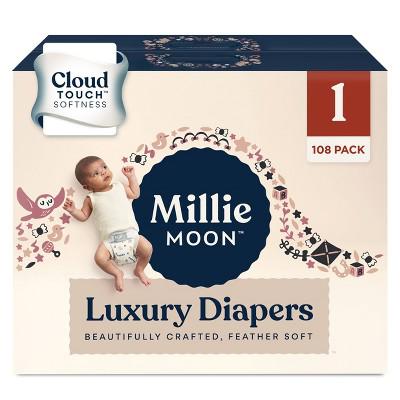 Millie Moon Luxury Disposable Diapers - Size 1 - 108ct: 6-11 Lbs, Hypoallergenic, Latex-Free, No Fragrance Added : Target
