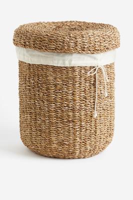 Beige/light beige Seagrass Laundry Basket at H&M Home CA