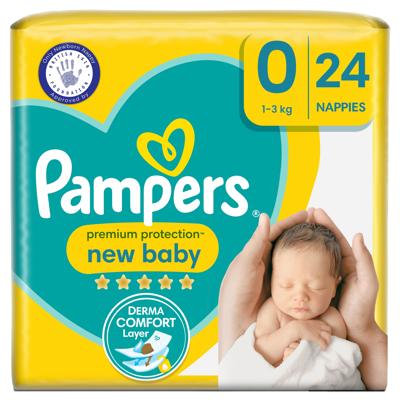 Pampers New Baby Size 0 24 Nappies - Tesco Groceries
