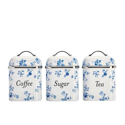 Laura Ashley China Rose Canister 600mL Set of 3 White | Kitchen Warehouse