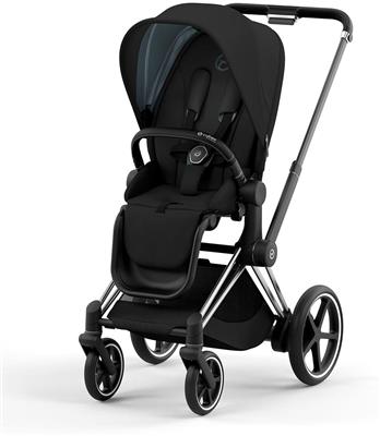 Cybex ePriam 2 Electronic Assist Stroller (One Box) - Chrome / Black / Deep Black