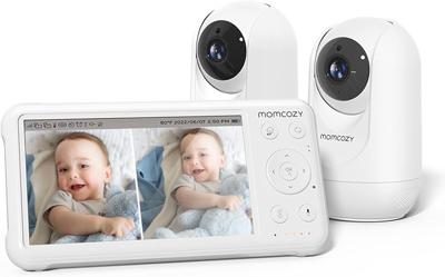 Amazon.com: Momcozy Baby Monitor with 2 Cameras 5’’ 1080P Split Screen Video Baby Monitor with Camera and Audio no WiFi for Baby Safety 5000mAh Batter