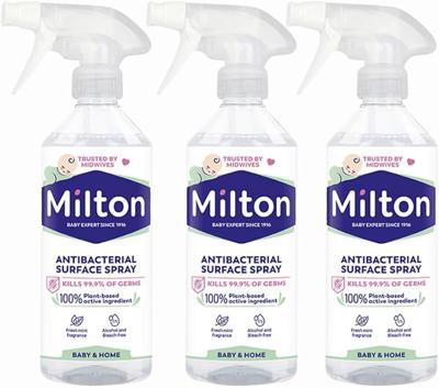 MiltonBaby Antibacterial Surface Spray, Sterilising Antiseptic Cleaner, 500ml (Pack of 3) : Amazon.co.uk: Grocery