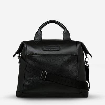 Comes In Waves Black Leather Baby Bag | Status Anxiety®