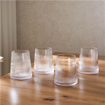 Gatsby Set of 4 Ripple Glass Tumblers - Clear – DUSK