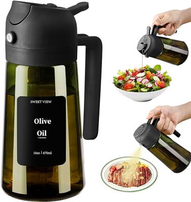 Amazon.com: Olive Oil Sprayer for Cooking, 16oz/470ml Glass Light-Proof Oil Pourer for Kitchen, Air