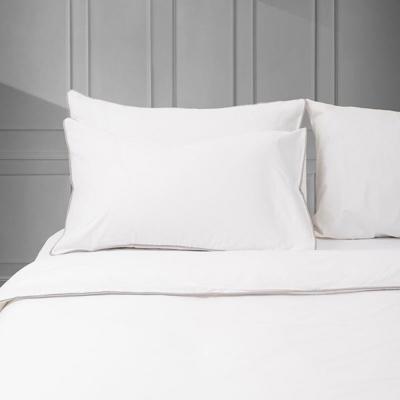 400 Thread Count Egyptian Grey Piped Edge Duvet Cover Set