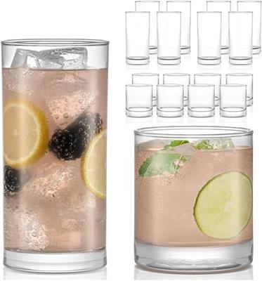 Amazon.com | Libbey Province Tumbler and Rocks Glass Set, Elegant Drinkware Glasses Set of 16, Tall Drinking Glasses for Everyday Use or Any Special O