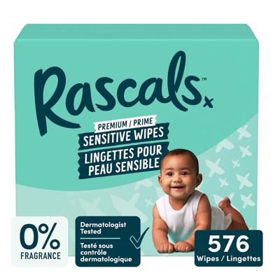 Rascals Premium Sensitive Alcohol Free Baby Wipes, Multipack, 576 Count, for Sensitive Skin - Walmart.ca