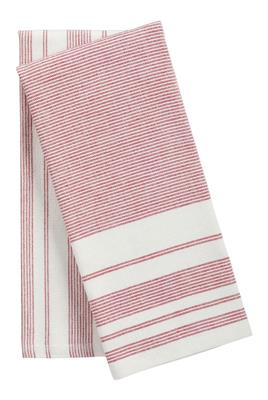 PADERNO All-Purpose Striped Flatweave Terry Kitchen Towels, Red, 2-pk