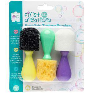 First Creations Easi-Grip Texture Brushes Assorted 3 Pack | Officeworks