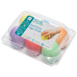 First Creations Easi-Grip Egg Shaped Chalk Assorted 6 Pack | Officeworks