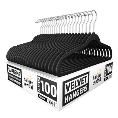 Hanger Central 100 pack 17 Inch Black Velvet Clothes Hangers with Swivel Hook - Walmart.com