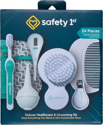 Amazon.com : Safety 1st Deluxe Baby Healthcare and Grooming Kit, Pyramids Aqua, Newborn Baby Essentials, One Size, 24 Pieces : Baby