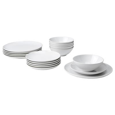 GODMIDDAG 18-piece dinnerware set, white - IKEA CA