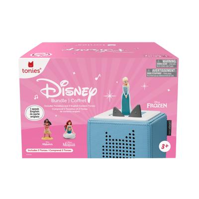 Toniebox Audio Player Bundle includes 3 characters: Elsa, Moana, Little Mermaid - Listen, Learn and Play with one Huggable box - Blue **WALMART EXCLUS