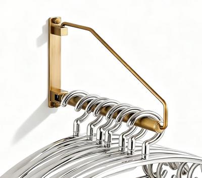 Amazon.com: Folding Wall Mounted Clothes Hanger Rack Clothes Hook Solid Brass with Swing Arm Holder Clothing Hanging System Closet Storage Organizer H