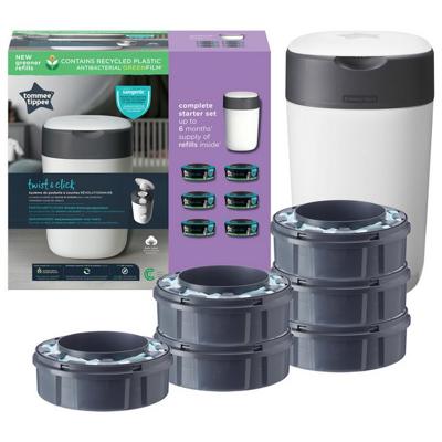 Buy Tommee Tippee Twist and Click NappyBin 6 Refills Starter Set | Nappy bins | Argos