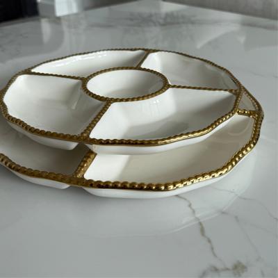 Gilded pearl divided platter– Luscious Homewares