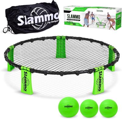 Amazon.com : GoSports Slammo Game Set (Includes 3 Balls, Carrying Case and Rules) - Outdoor Lawn, Beach & Tailgating Roundnet Game : Sports & Outdoors