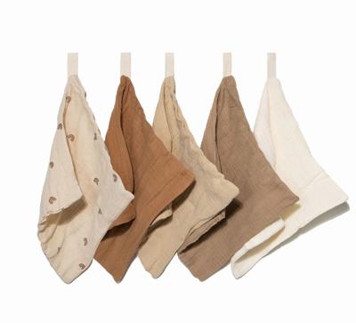 Organic Muslin Baby Wash Cloths, Soft & Gentle, 5 Pack - Dusty Dunes
 – Zoe Sage