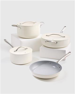 Ceramic Nonstick 7pc Cookware Set in Ivory | Quince Canada