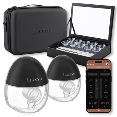 Lacevo S70 Wearable Breast Pump Set Black | Baby Bunting AU