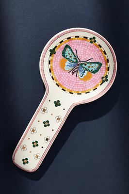 Bistro Tile Stoneware 24k Gold Accent Garden Spoon Rest | Anthropologie