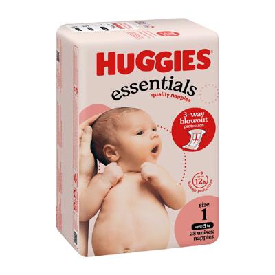 Huggies Essential Nappy Size 1 up to 5kg 28 Pack | The Warehouse