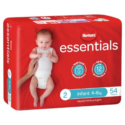 Huggies Essential Nappy Size 2 4-8kg 54 Pack | The Warehouse