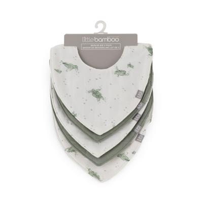 Little Bamboo Muslin Bib 5 Pack Turtle Bay | Baby Bunting AU