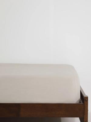 144TC Cotton Blend Fitted Sheet - Stone - Boardmans