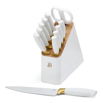 12-Piece Soft Grip White & Gold Cutlery Block Set - Walmart.ca