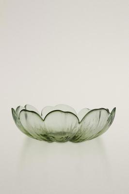 FLORAL GLASS BOWL - Green | ZARA United States