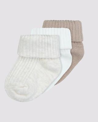 Baby Cotton Blend Turn Over Rib Cuff Socks 3 Pack - Underworks - Kmart