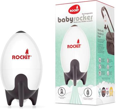 Rockit Rocker Rechargeable Pram Rocker - Baby Pushchair Rocking Device, Soothing Motion for Stroller or Buggy, Adjustable Speed, 60 Minute Timer, Univ