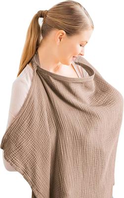 Amazon.com : Konssy Muslin Nursing Cover for Baby Breastfeeding, Breathable 100% Cotton Breastfeeding Cover with Rigid Hoop for Mother Nursing Apron,