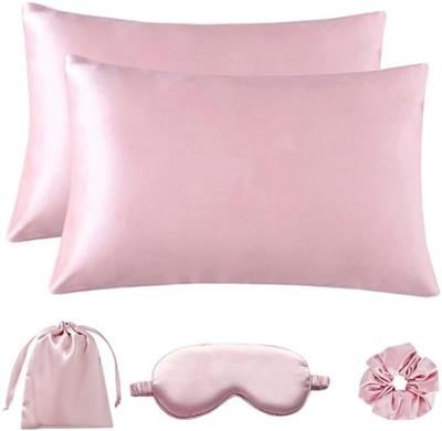 5-Piece Silk Satin Pillowcase, Eye Mask, Hair Band Set,Soft and Skin-Friendly Texture. Suitable for Women and Children (20X30) : Amazon.co.za: Home &