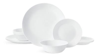 Corelle Winter Dinnerware Set, Serves 4, 12-pc, Frost White