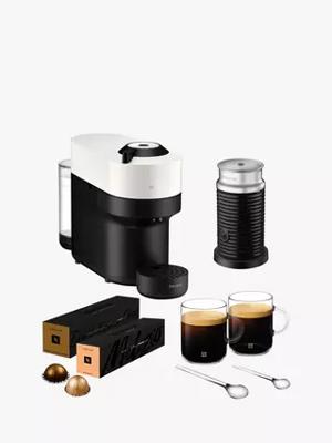 Nespresso Vertuo Barista Bundle Pop Coffee Machine by KRUPS with Milk Frother & Mugs, White