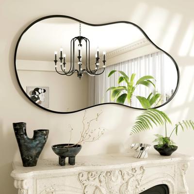 Snowdool Irregular Wall Mirror, Asymmetrical Modern Mirror for Wall, 50x90cm Unique Cloud Frame Shape Decorative for Vanity, Bedroom, Living Room, Bat
