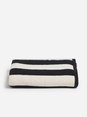 Stripe bath sheet - jet