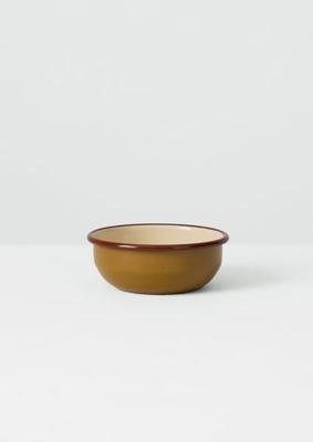 Contrast Rim Enamel Picnic Bowl | Ochre/Chestnut | TOAST