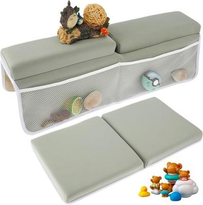 2Pcs Baby Bath Kneeler and Elbow Rest Pad Set Comfortable Foam Bath Kneeling Pad Anti-Skid Bath Tub Elbow Pad with 4 Organizer Pockets Washable Baby B